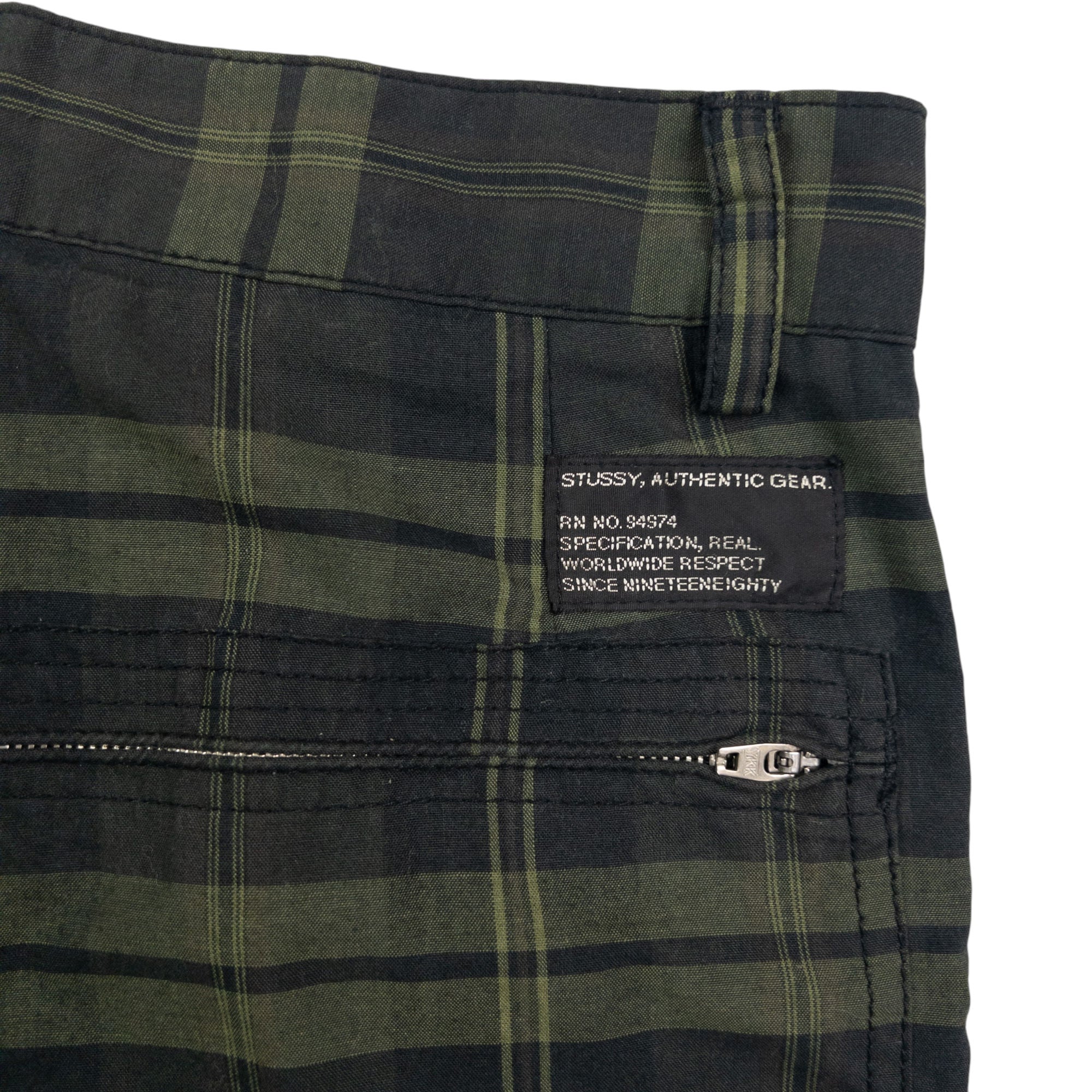 Vintage Stussy Checkered Mutli Pocket Cargo Trousers Size W32