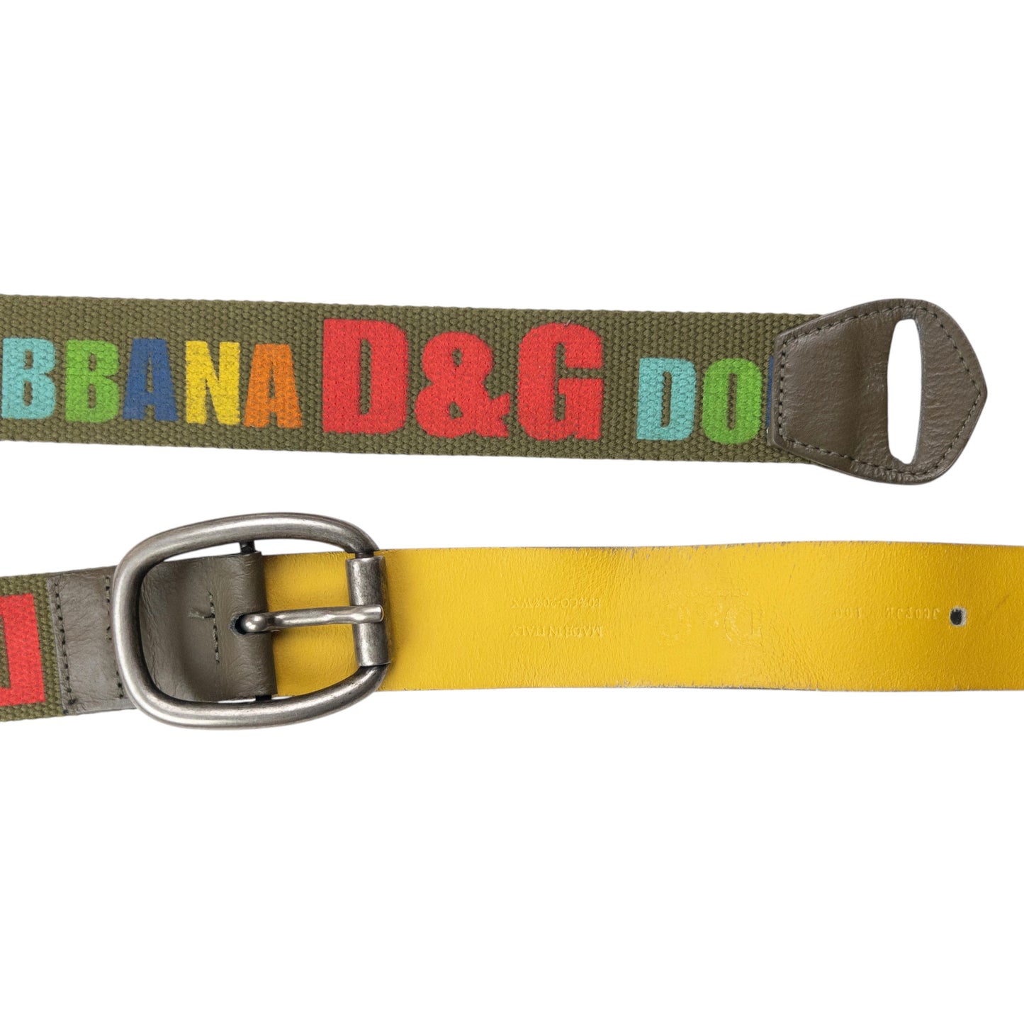 Vintage 2000s Dolce & Gabbana Rainbow Print Belt Size XL