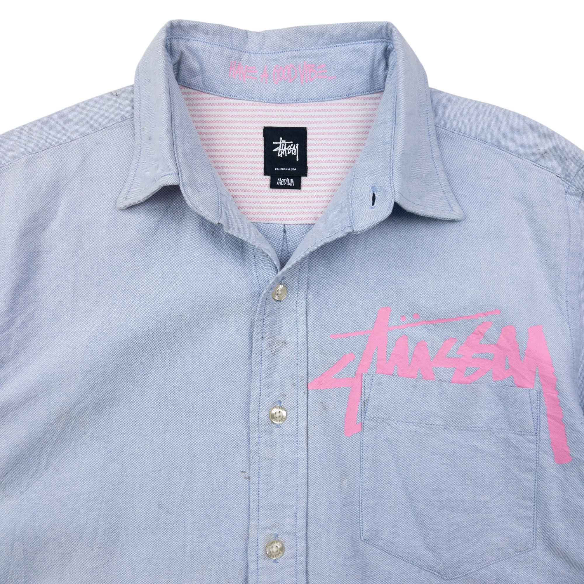 Vintage 2000s Stussy Long Sleeve Button Up Shirt Size M