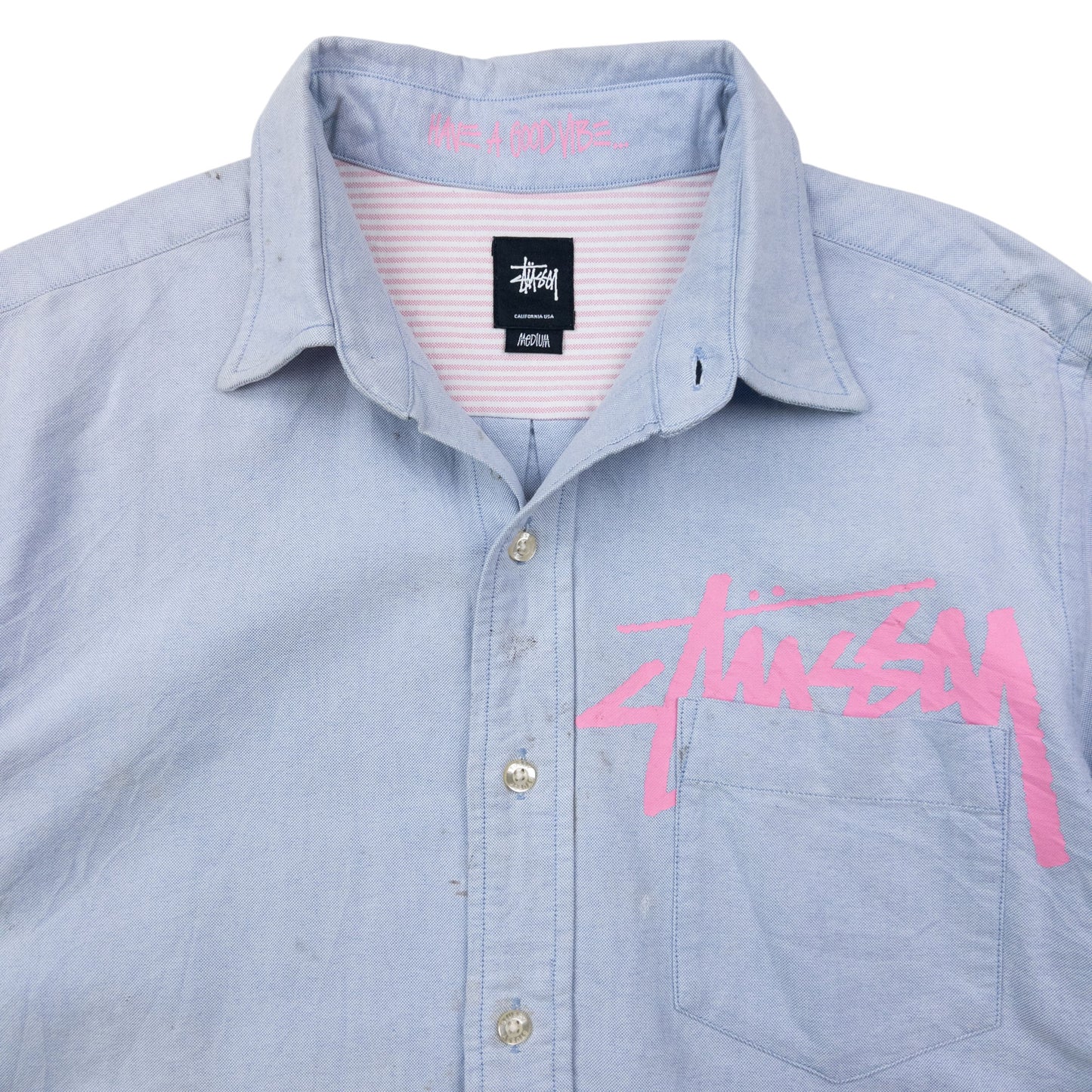 Vintage 2000s Stussy Long Sleeve Button Up Shirt Size M
