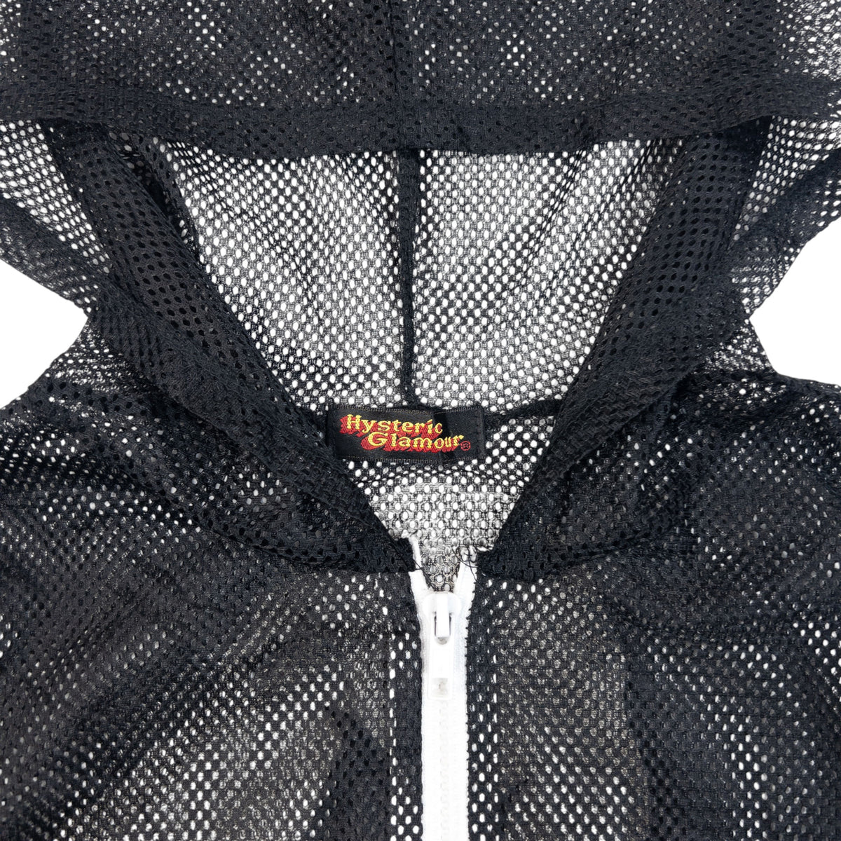 Vintage 90s Hysteric Glamour Graphic Zip Up Mesh Hoodie in black (cotton), photo 3