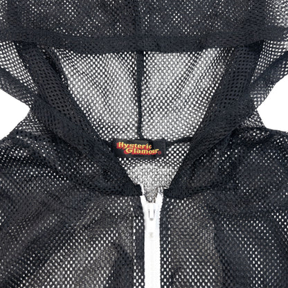 Vintage 90s Hysteric Glamour Graphic Zip Up Mesh Hoodie in black (cotton), photo 3