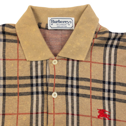 Vintage 90s Burberry Nova Check Polo Jumper Size M