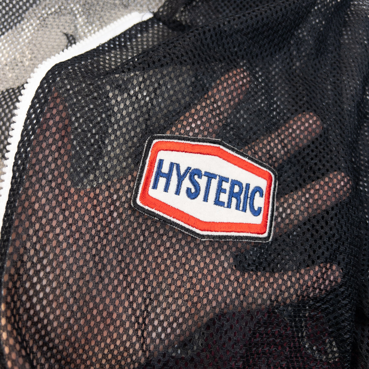 Vintage 90s Hysteric Glamour Graphic Zip Up Mesh Hoodie in black (cotton), photo 8