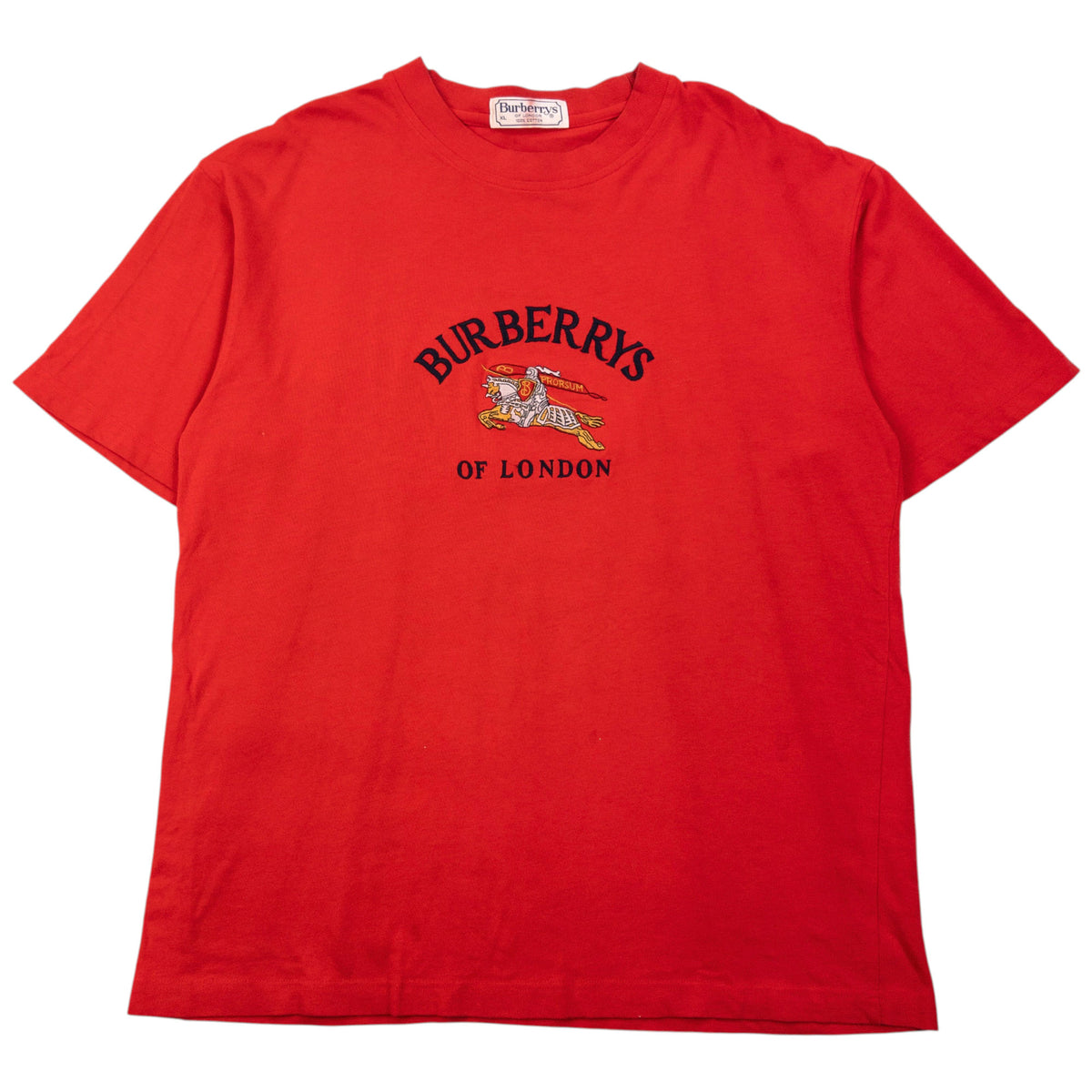 Vintage 90s Burberry Embroidered T Shirt Size M