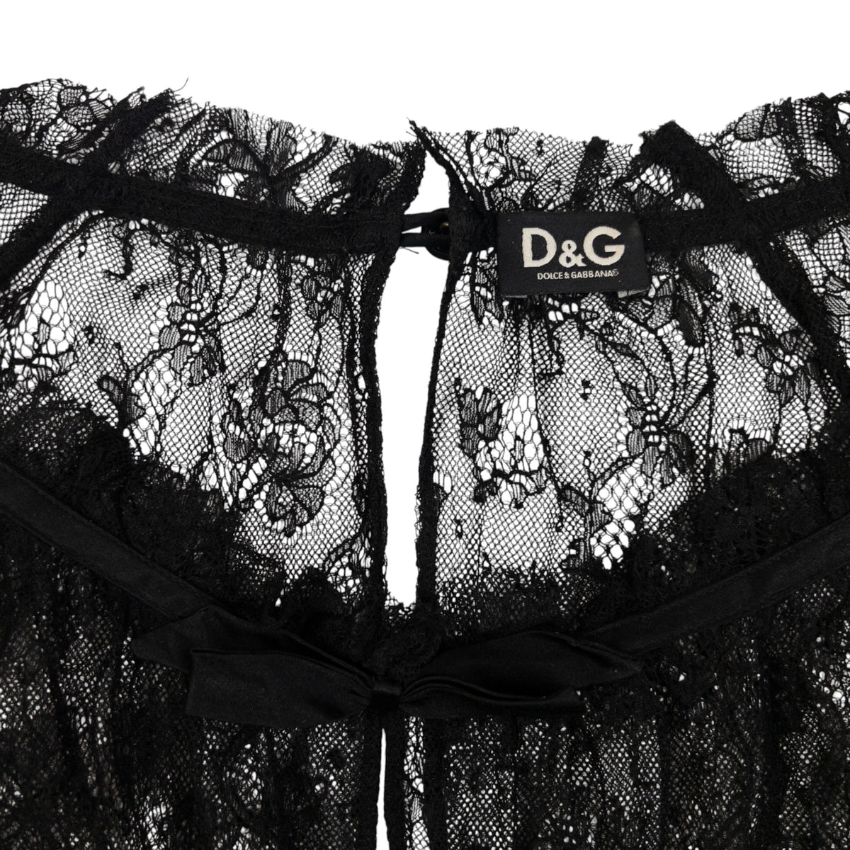 Vintage 2000s Dolce & Gabbana Lace Top Silk Dress Womens Size S