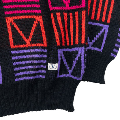 Vintage Valentino Jeans Geometric Knit Jumper Size S