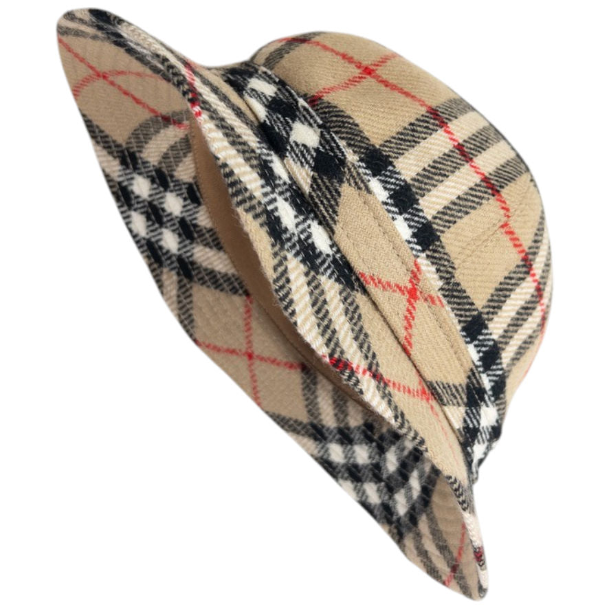 Vintage 80s Burberry Nova Check Bucket Hat Size S