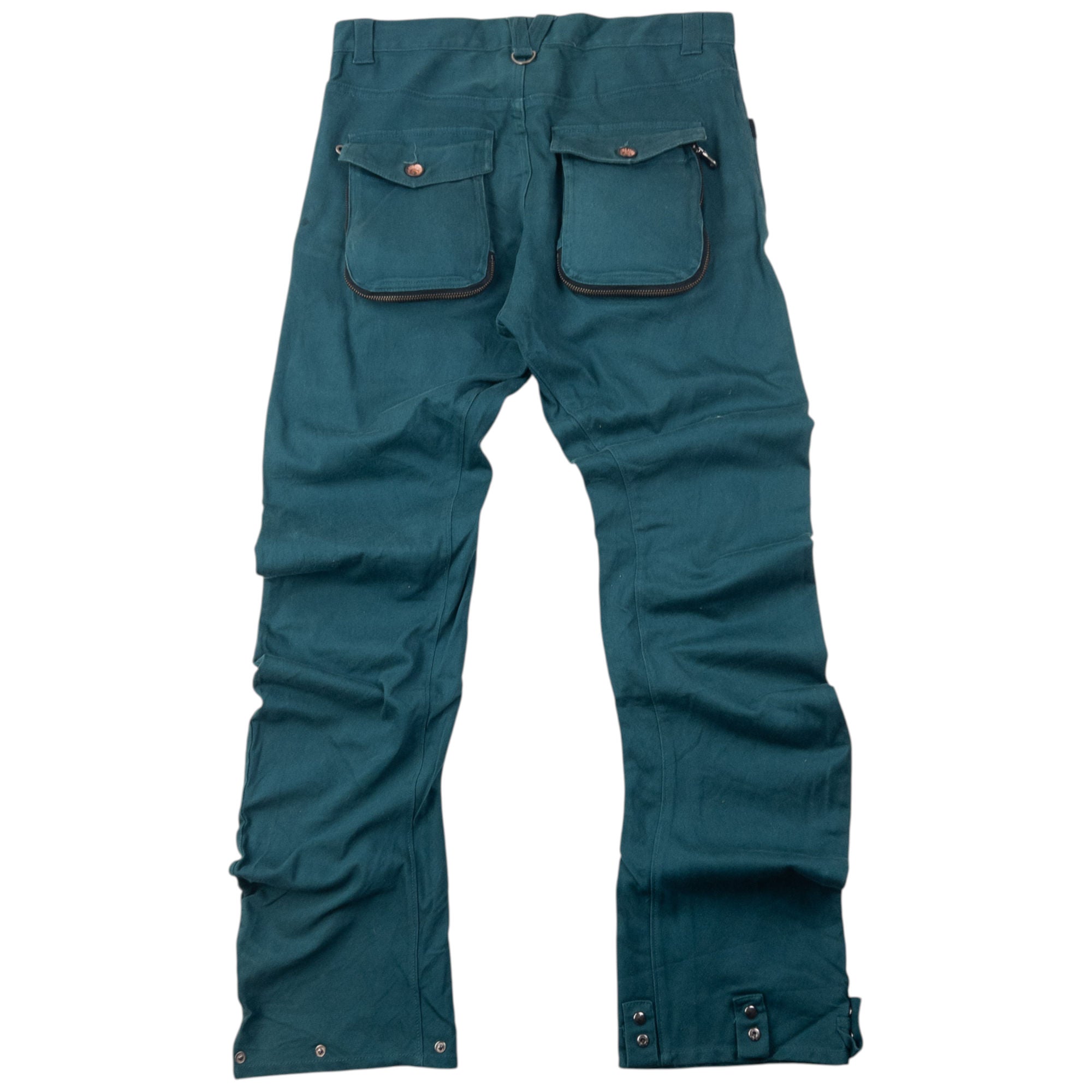 Vintage 2000s PPFM Curved Stacked Leg Cargo Trousers Size W31