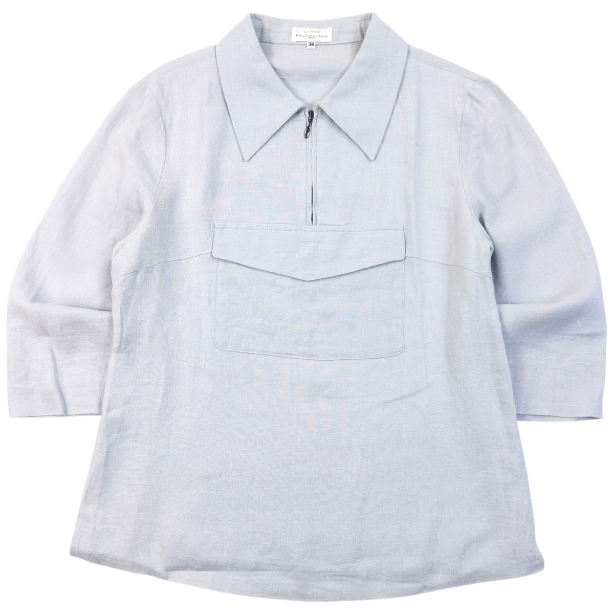 Vintage 90s Balenciaga La Mode Q Zip Shirt Womens Size S