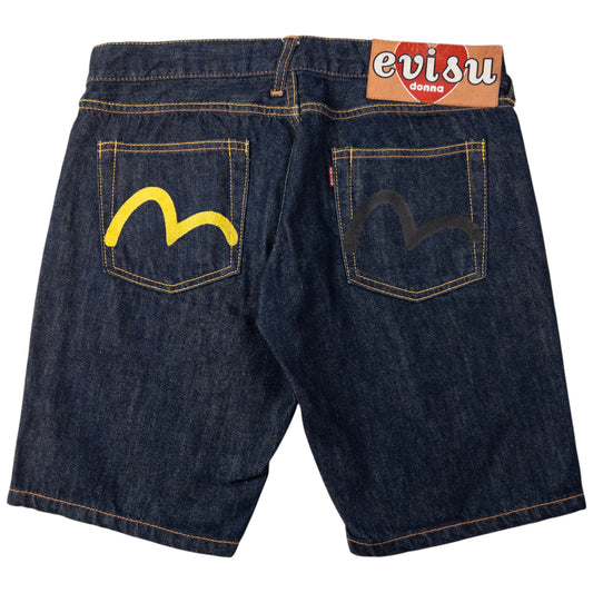 Vintage Evisu Donna Double Gull Japanese Denim Shorts Womens Size W30