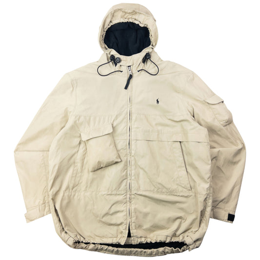 Vintage 90s Polo Ralph Lauren Asymmetrical Fleece Lined Jacket Size L