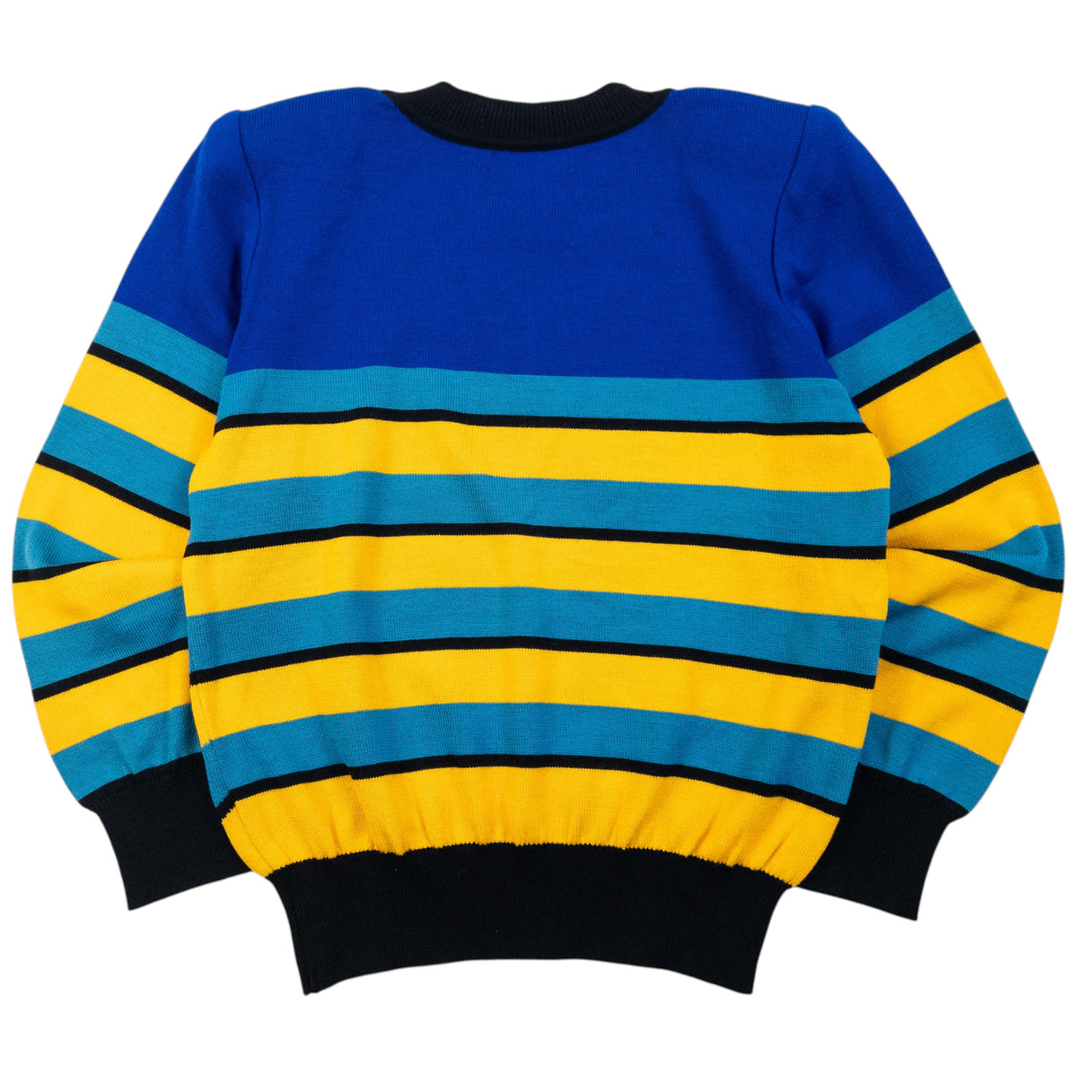 Vintage 80s YSL Yves Saint Laurent Striped Wool Jumper in blue, photo 2