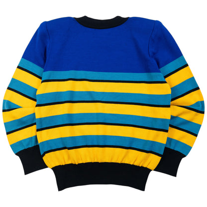 Vintage 80s YSL Yves Saint Laurent Striped Wool Jumper in blue, photo 2