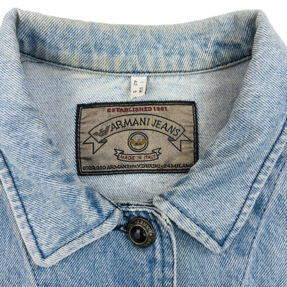 Vintage 90s Armani Jeans Button Up Denim Jacket Womens Size M