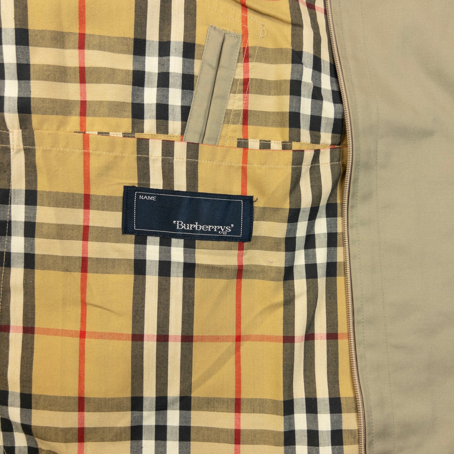 Vintage 90s Burberry Nova Check Lined Trench Jacket Size M