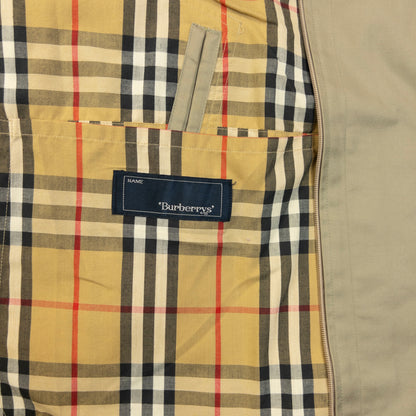 Vintage 90s Burberry Nova Check Lined Trench Jacket Size M