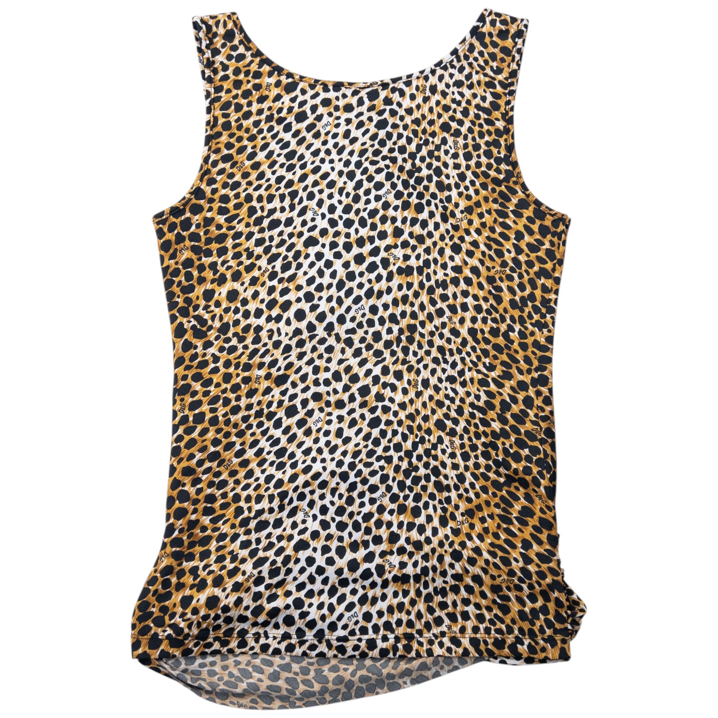 Vintage Dolce & Gabbana Ruched Leopard Print Top Womens Size M