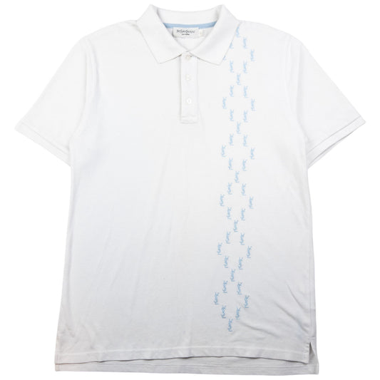 Vintage YSL Yves Saint Laurent Embroidered Polo Shirt Size M