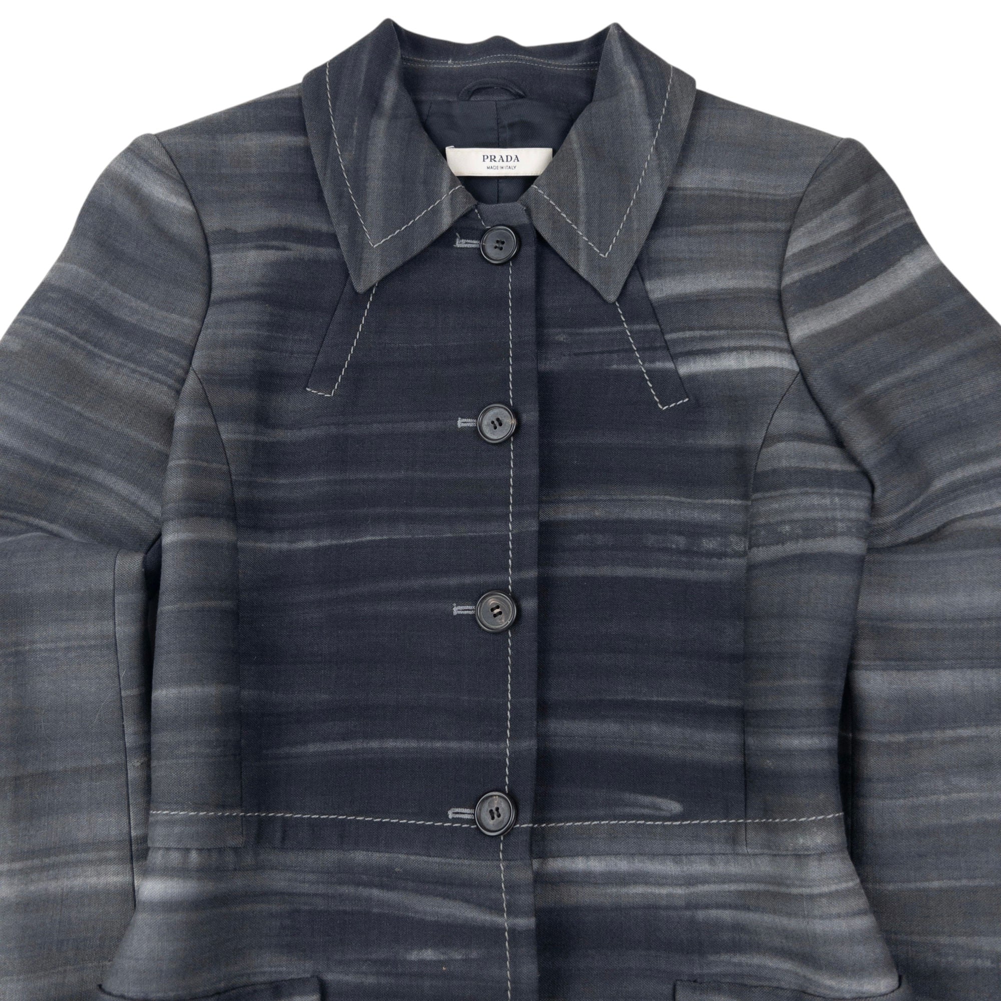 Vintage 2004 Prada Pattern Button Up Jacket Womens Size S