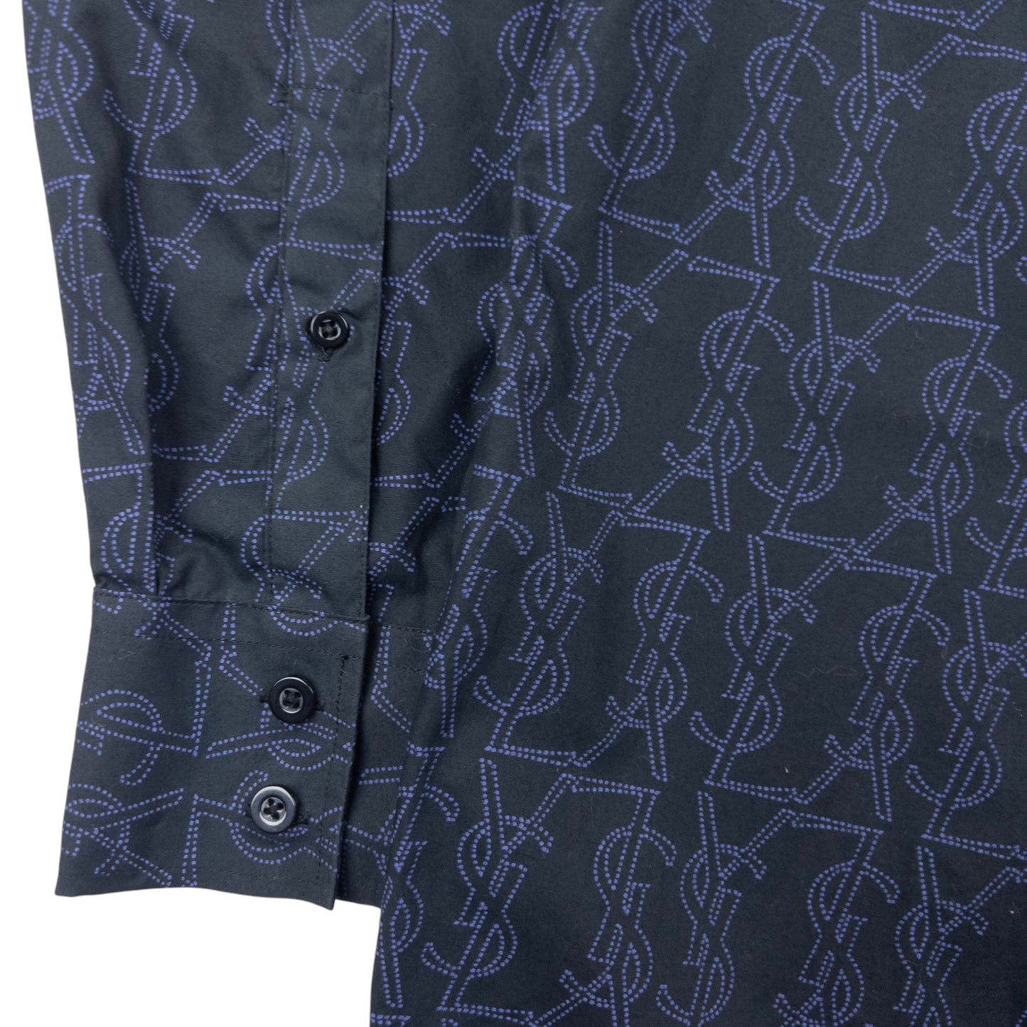 Vintage YSL Yves Saint Laurent Monogram Long Sleeve Button Up Shirt Size L
