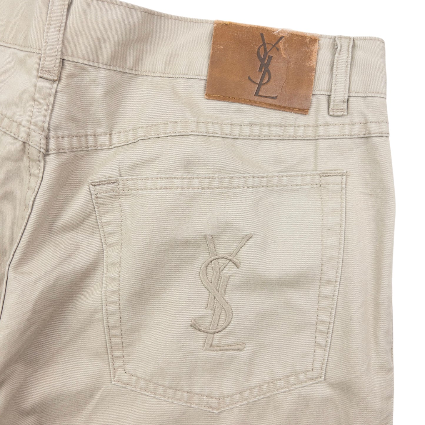 Vintage 2000s YSL Yves Saint Laurent Embroidered Chino Trousers Size W34