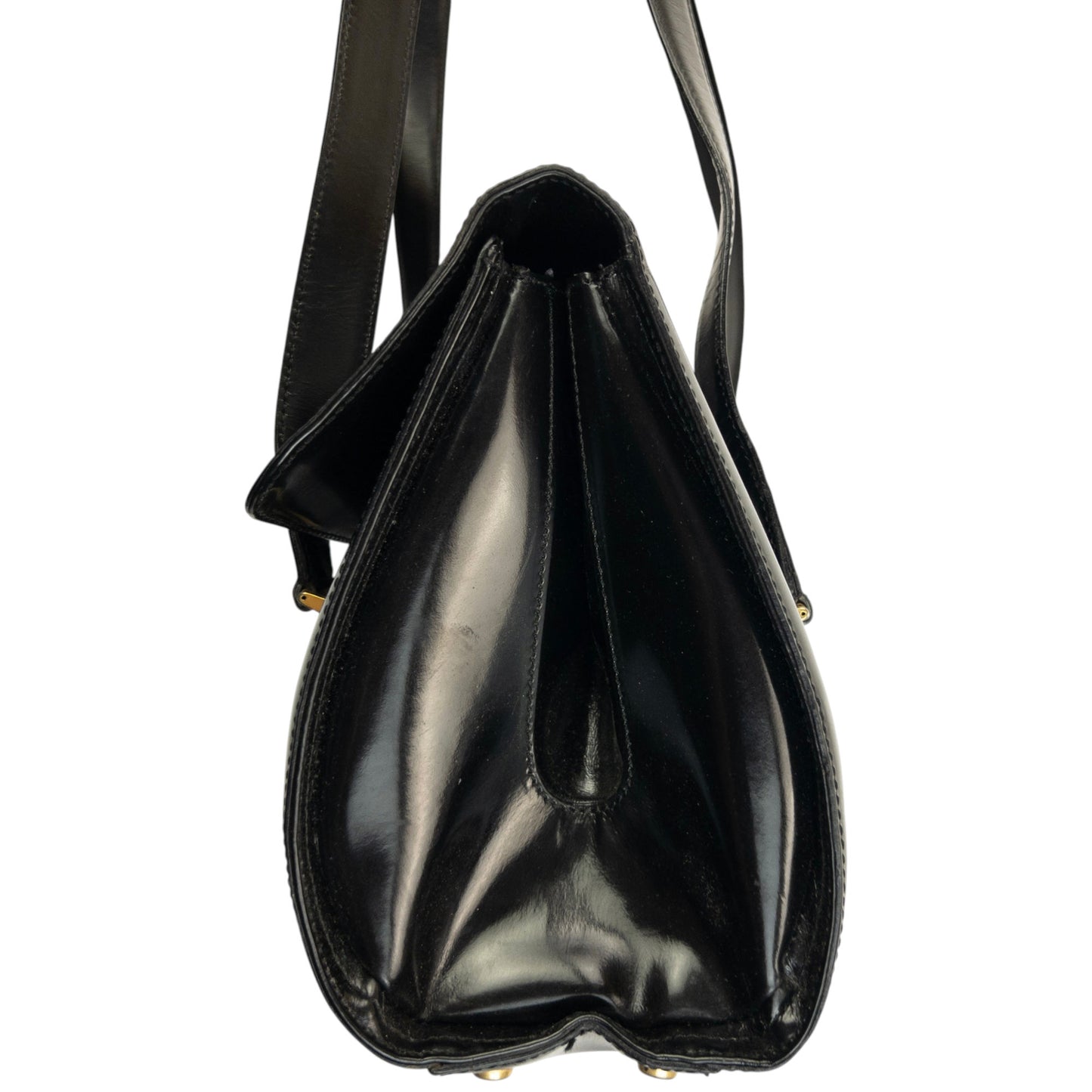 Vintage 2000s Moschino Heart Clasp Leather Shoulder Bag