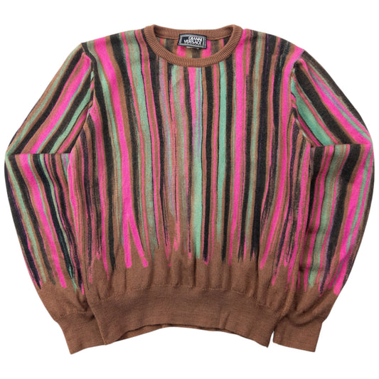 Vintage 90s Gianni Versace Striped Jumper Womens Size S
