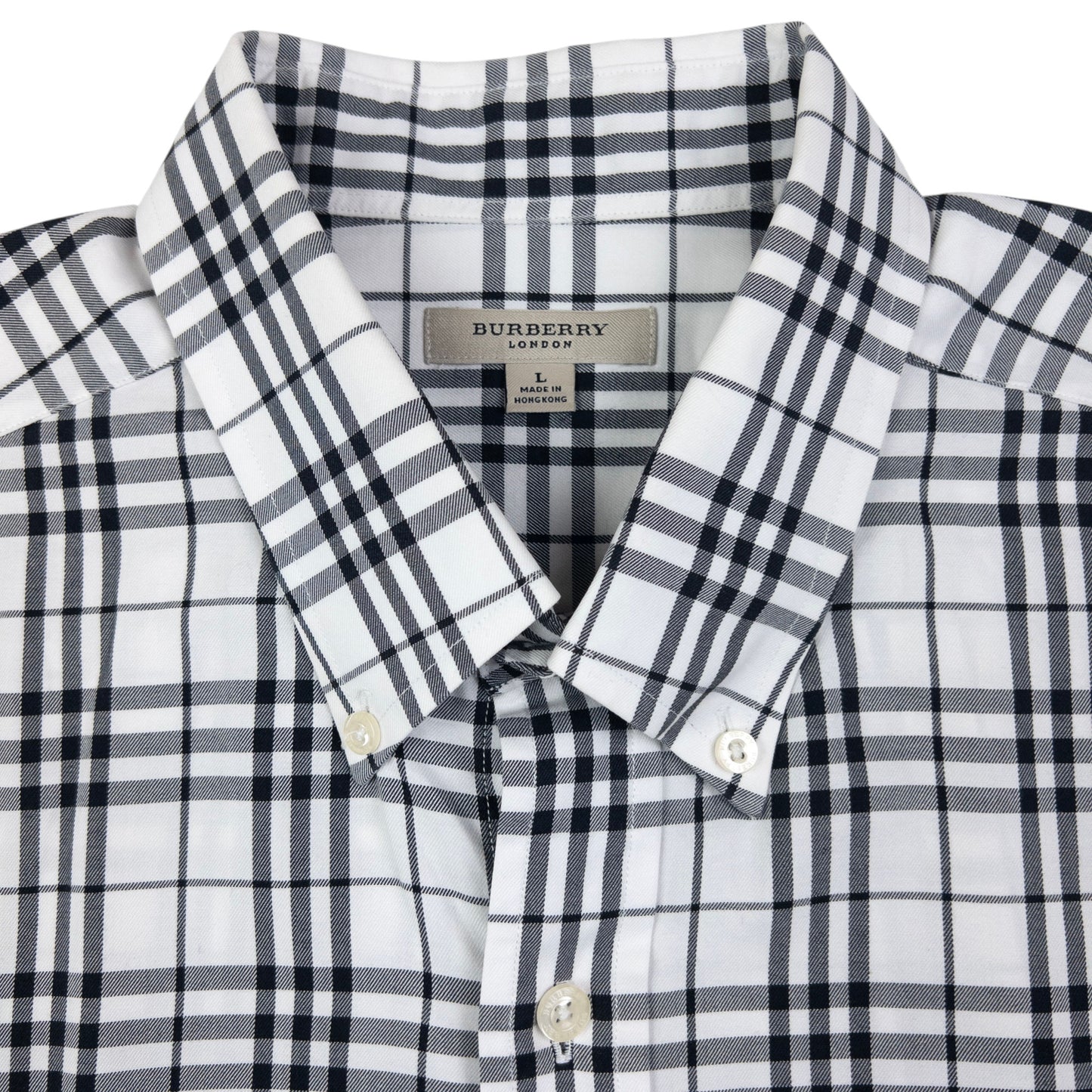 Vintage Burberry Nova Check Long Sleeve Button Up Shirt Size L