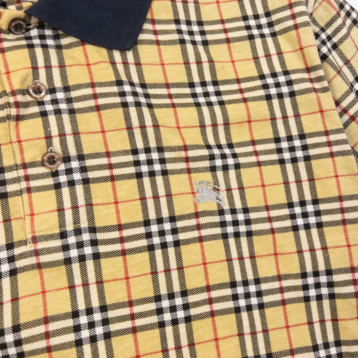 Vintage 90s Burberry Nova Check Polo Shirt Size M