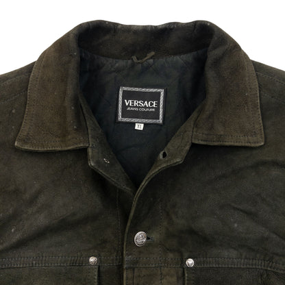 Vintage 2000s Versace Jeans Couture Button Up Suede Jacket Size XL
