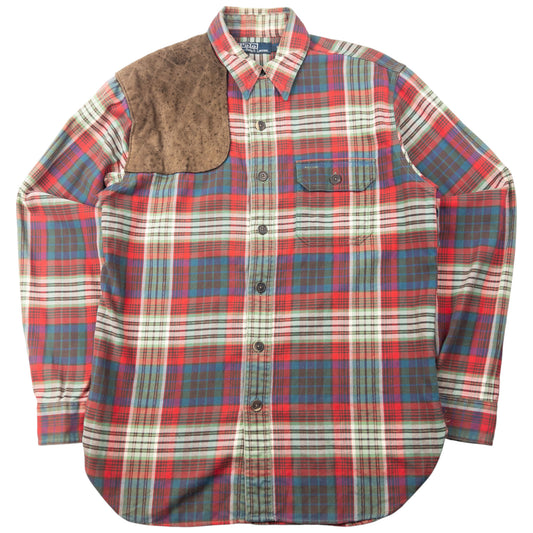 Vintage 90s Polo Ralph Lauren Checkered Long Sleeve Shooting Shirt Size S