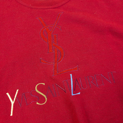 Vintage 90s YSL Yves Saint Laurent Embroidered Sweatshirt Size M