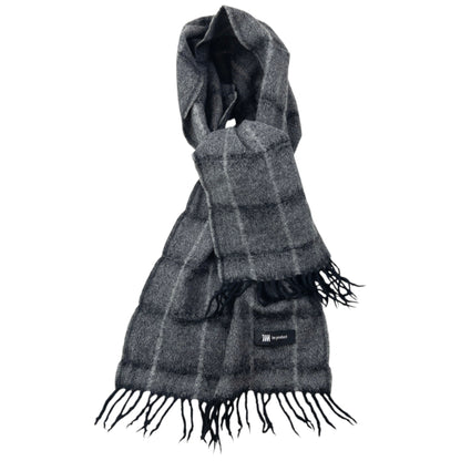 Vintage 2000s Issey Miyake Checkered Wool Tassel Scarf