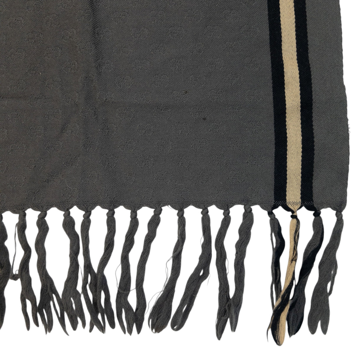 Vintage 2000s Gucci Monogram Wool Tassel Scarf