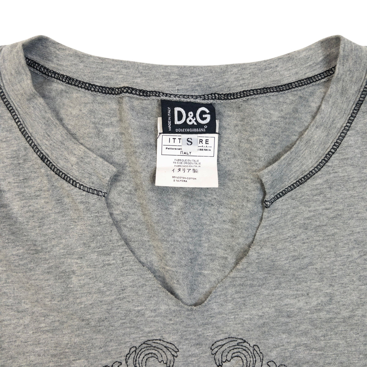 Vintage 2000s Dolce & Gabbana Embroidered Long Sleeve T Shirt Womens Size S