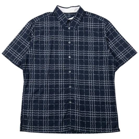 Vintage 2000s Burberry Nova Check Text Short Sleeve Button Up Shirt Size M
