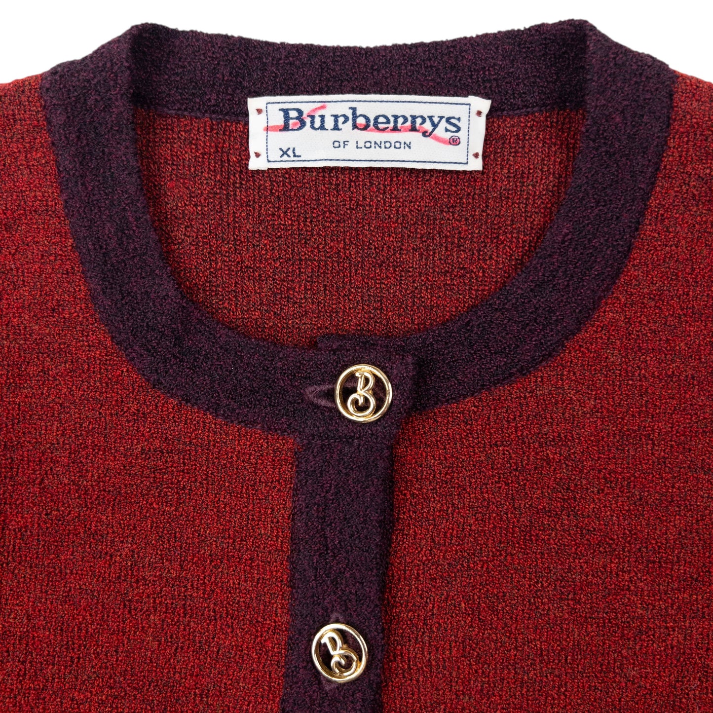 Vintage 90s Burberry Wool Cardigan Womens Size XL