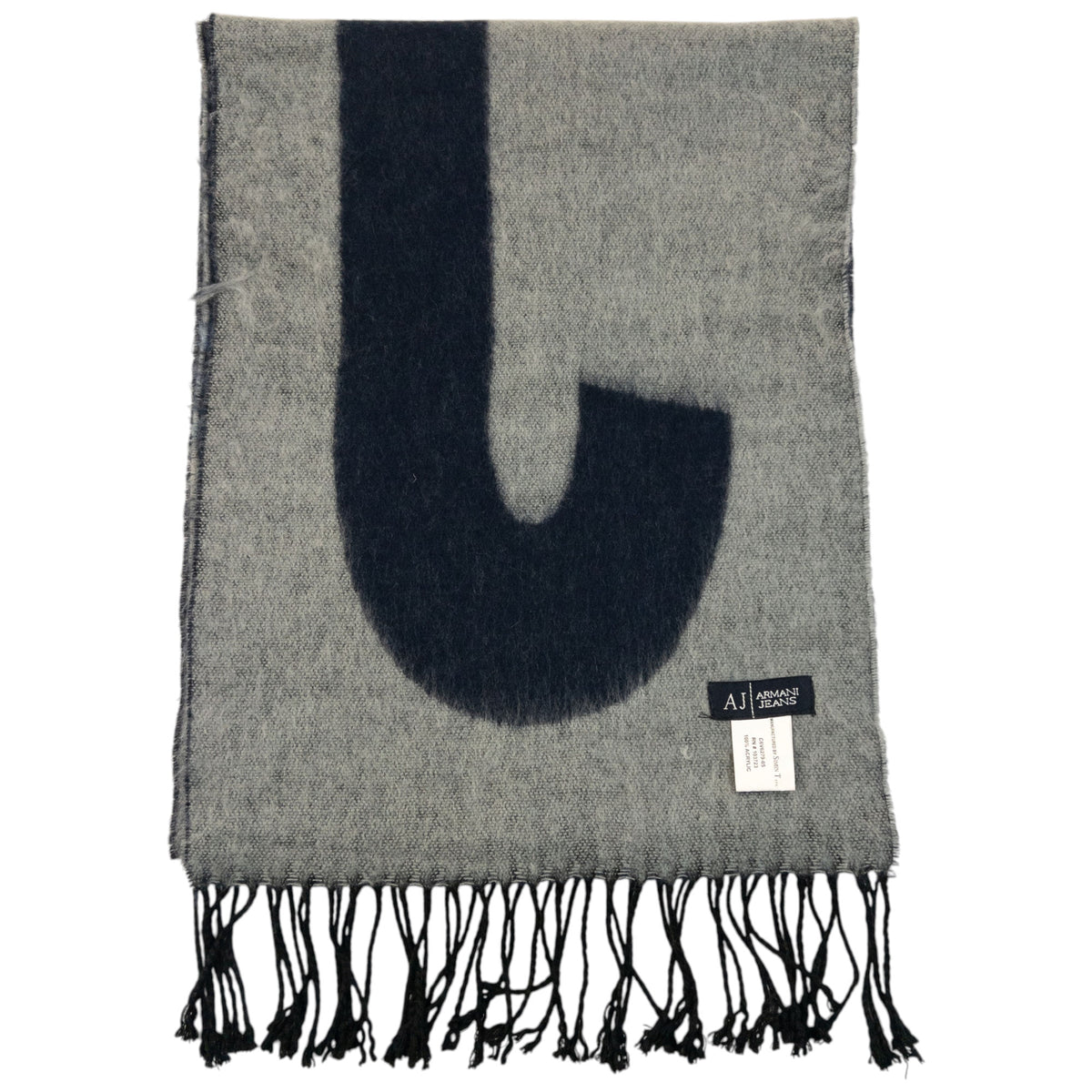 Vintage 2000s Armani Jeans Wool Tassel Scarf