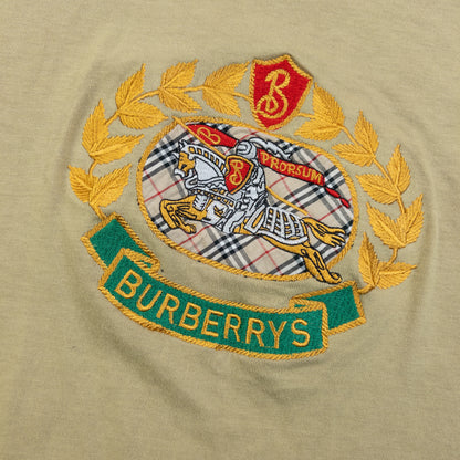 Vintage 90s Burberry Embroidered T Shirt Size S