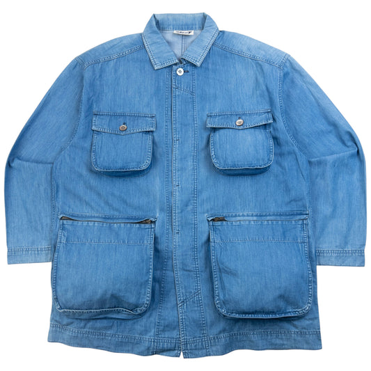 Vintage 90s Hai Sporting Gear By Issey Miyake Denim Cargo Jacket Size XL