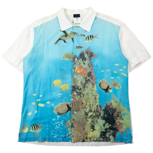 Vintage 2000s Dolce & Gabbana Underwater Fish Print Short Sleeve Button Up Shirt Size M