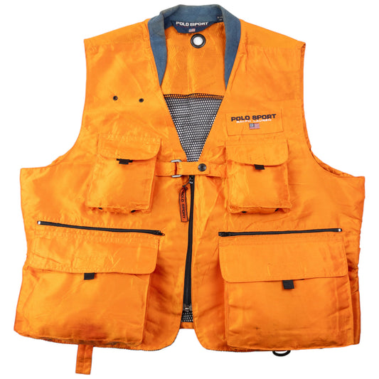 Vintage 90s Polo Sport Ralph Lauren Cargo Gilet Vest Size L