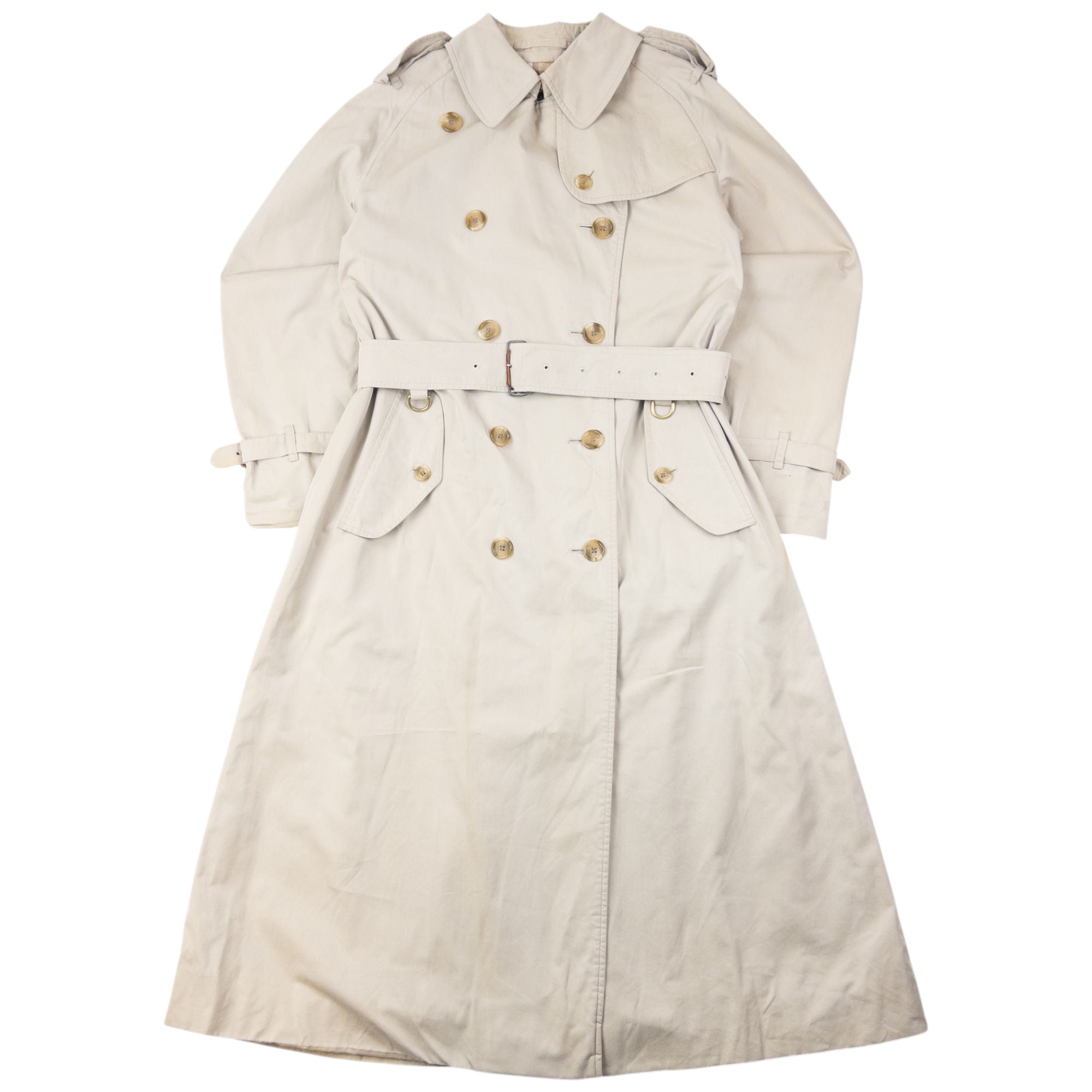 Vintage 90s Burberry Nova Check Lined Belted Trench Coat Womens Size XL