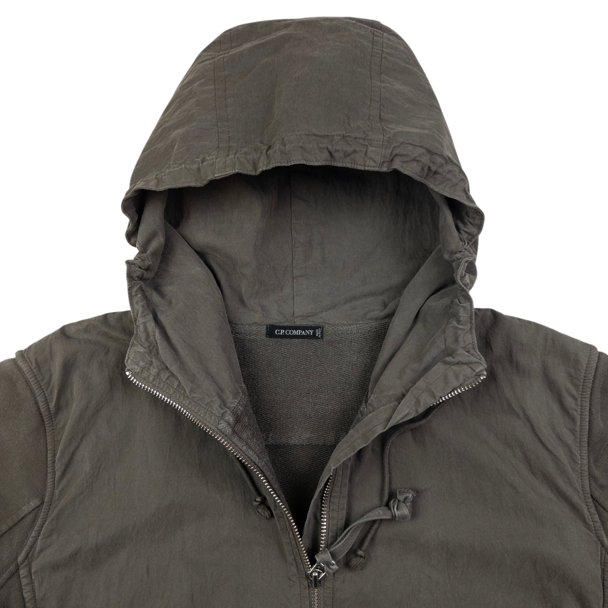 Vintage CP Company Ruched Sleeve Zip Up Hoodie Womens Size M