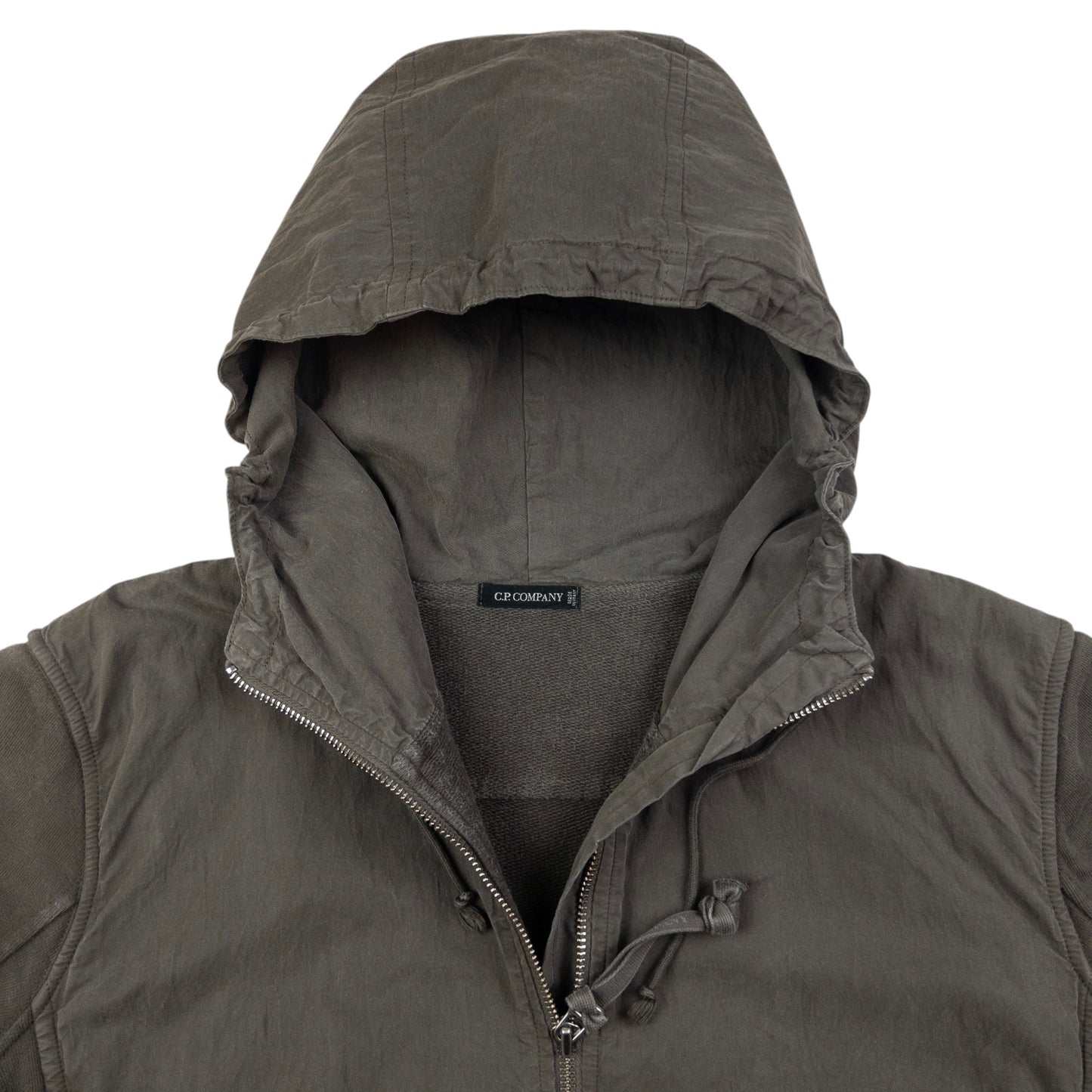 Vintage CP Company Ruched Sleeve Zip Up Hoodie Womens Size M