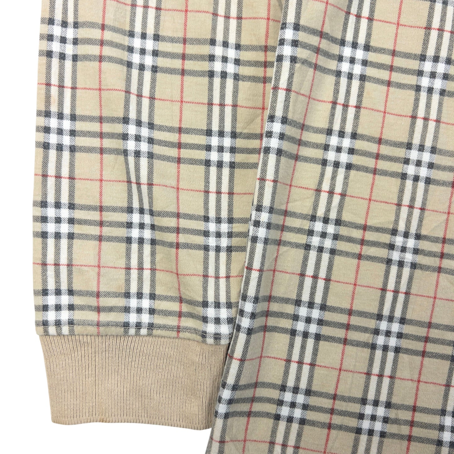 Vintage 90s Burberry Nova Check Long Sleeve Polo Shirt Size M