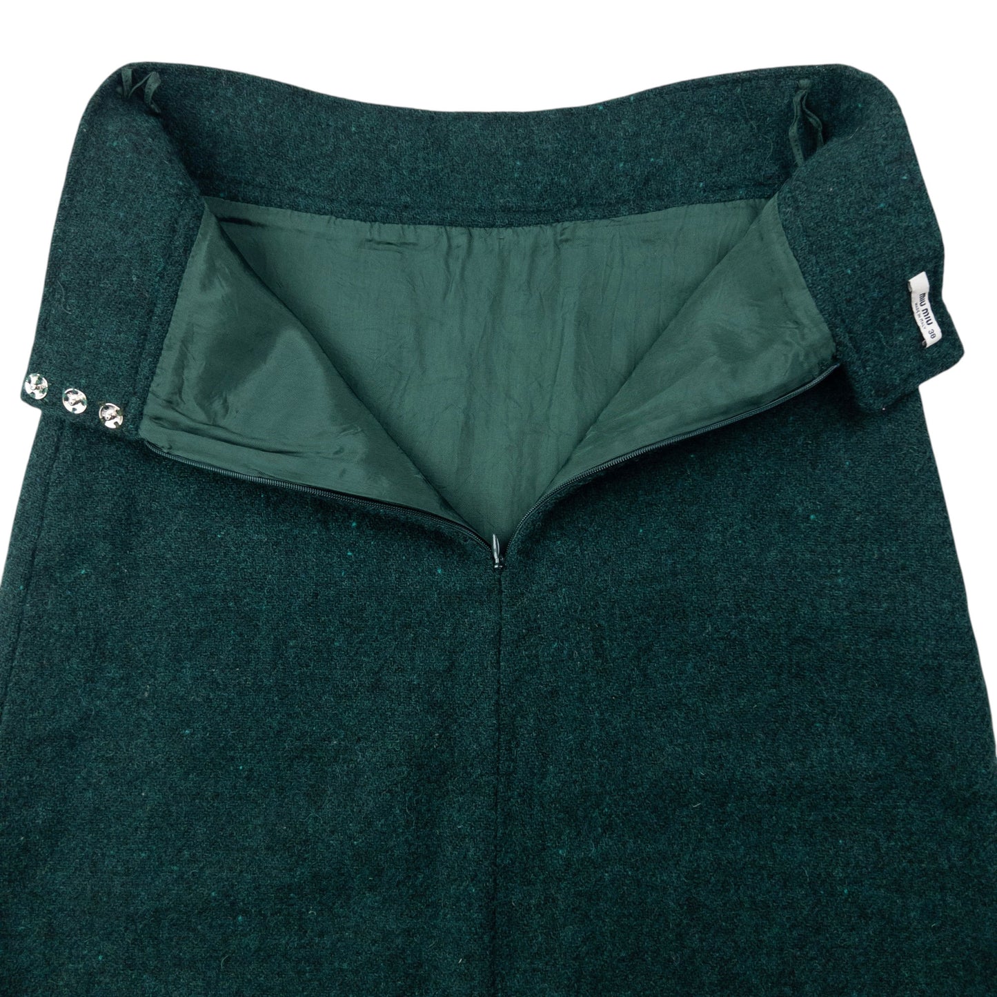 Vintage 2000s Miu Miu Wool Skirt Womens Size W24