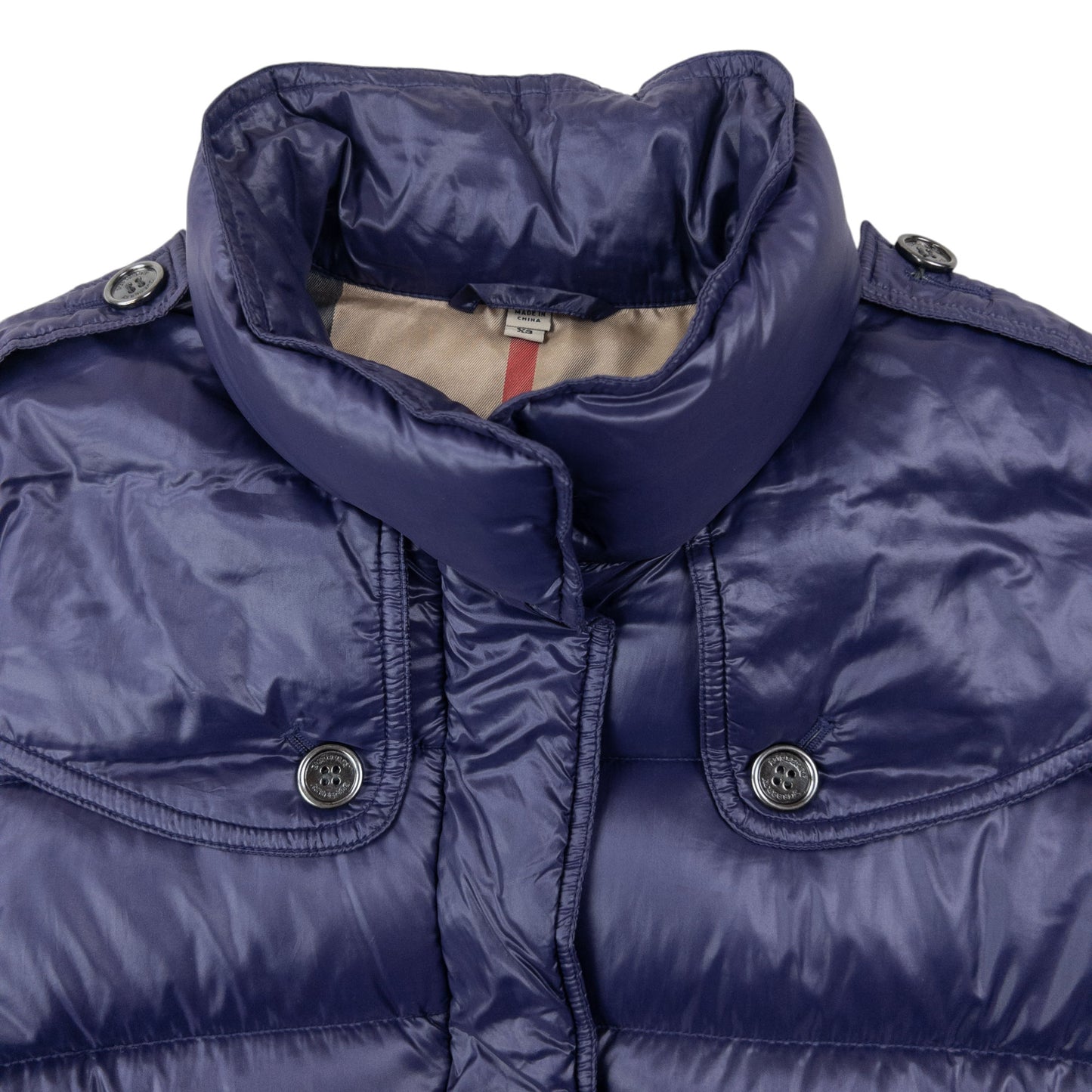 Vintage Burberry Zip Up Puffer Jacket Womens Size XS