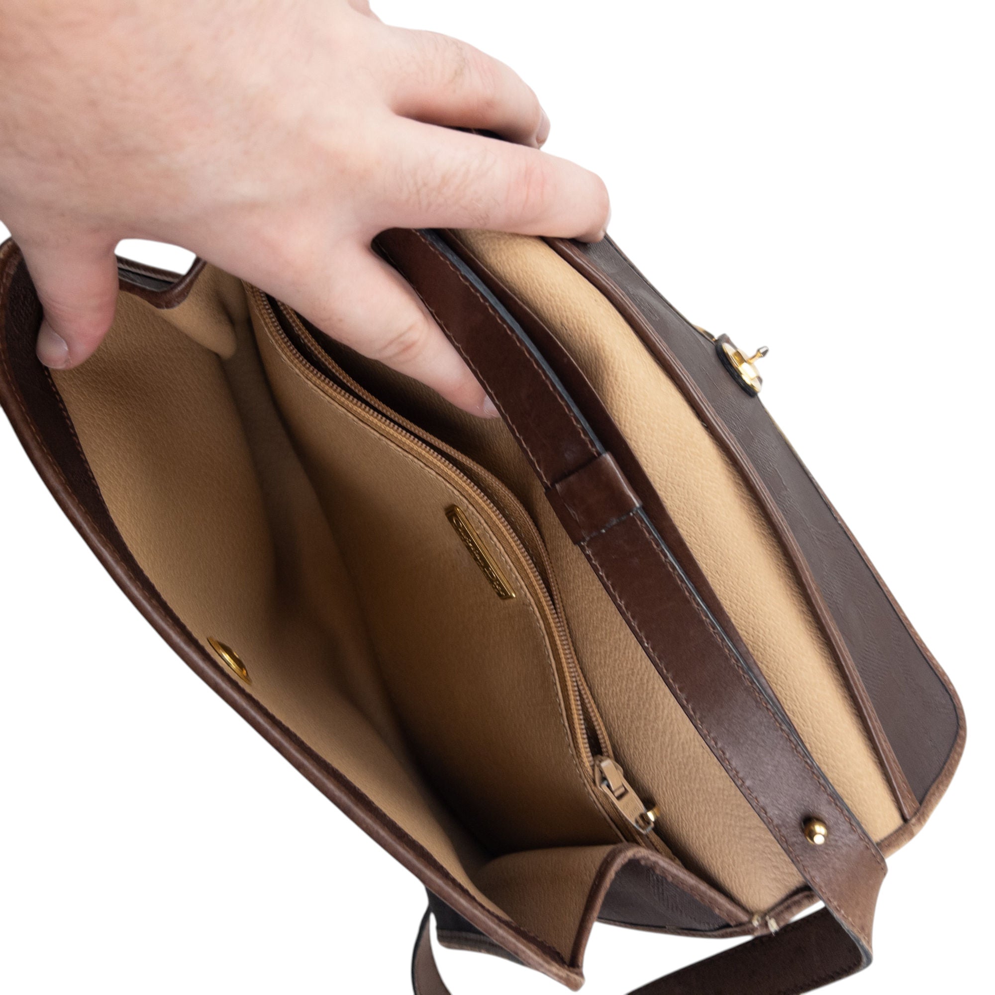 Vintage Dior Monogram Leather Crossbody Bag